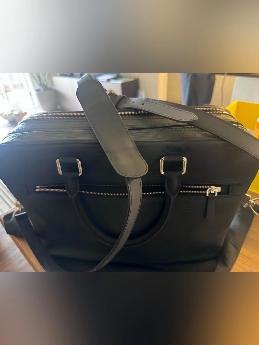 Louis Vuitton Dark Gray Epi Leather Business Tote